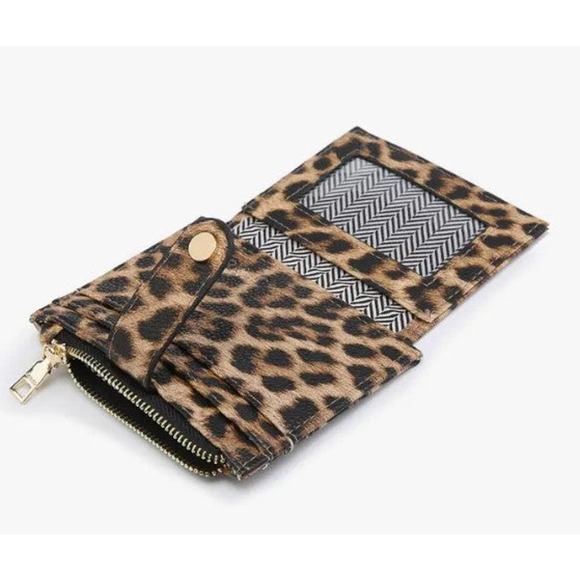 Rose Cheetah Print Mini Snap Wallet/Card Holder - Picture 3 of 4